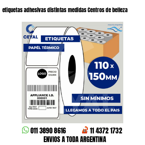 etiquetas adhesivas distintas medidas Centros de belleza