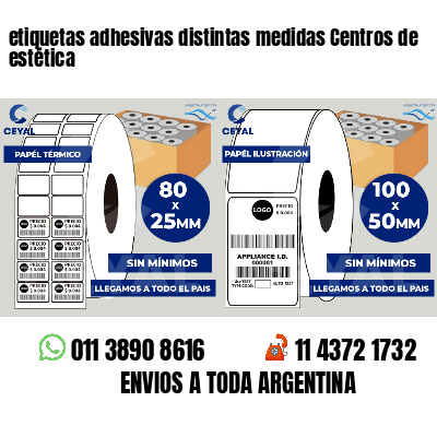 etiquetas adhesivas distintas medidas Centros de estética