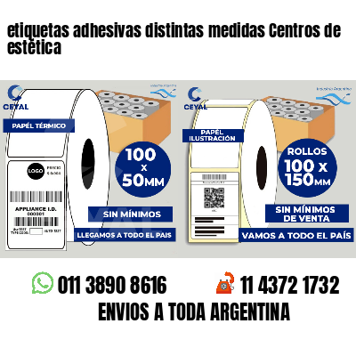 etiquetas adhesivas distintas medidas Centros de estética
