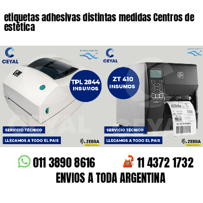 etiquetas adhesivas distintas medidas Centros de estética