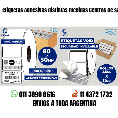 etiquetas adhesivas distintas medidas Centros de salud