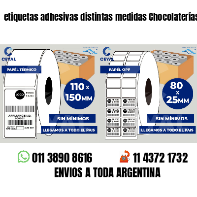 etiquetas adhesivas distintas medidas Chocolaterías