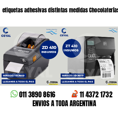 etiquetas adhesivas distintas medidas Chocolaterías