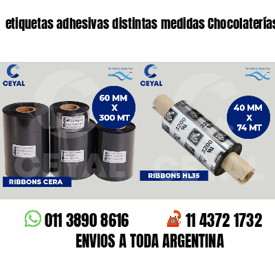 etiquetas adhesivas distintas medidas Chocolaterías
