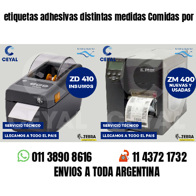 etiquetas adhesivas distintas medidas Comidas por peso