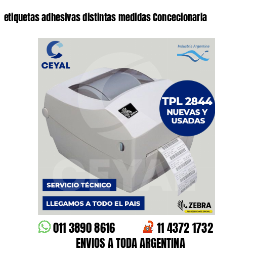 etiquetas adhesivas distintas medidas Concecionaria