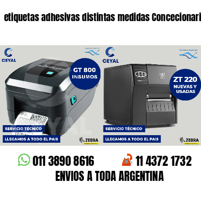 etiquetas adhesivas distintas medidas Concecionaria