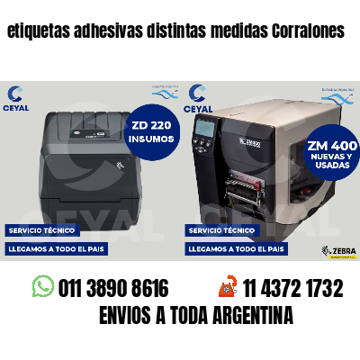 etiquetas adhesivas distintas medidas Corralones
