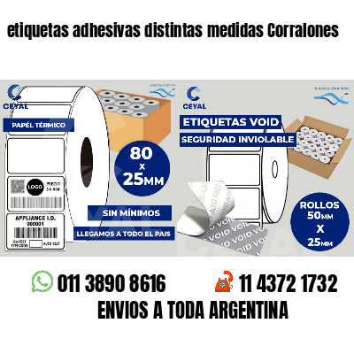 etiquetas adhesivas distintas medidas Corralones