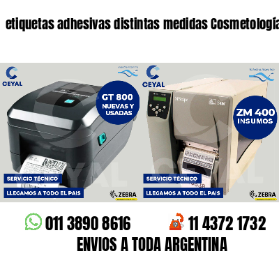 etiquetas adhesivas distintas medidas Cosmetología