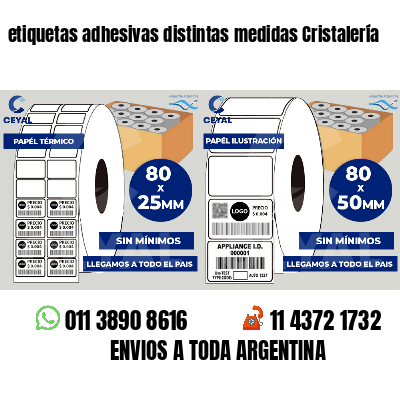 etiquetas adhesivas distintas medidas Cristalería