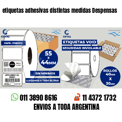 etiquetas adhesivas distintas medidas Despensas