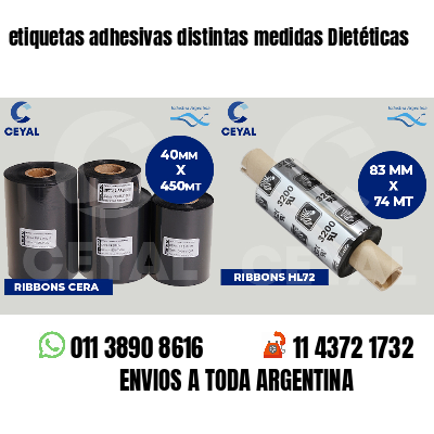 etiquetas adhesivas distintas medidas Dietéticas