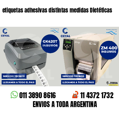 etiquetas adhesivas distintas medidas Dietéticas