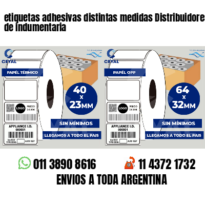 etiquetas adhesivas distintas medidas Distribuidores de indumentaria