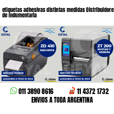 etiquetas adhesivas distintas medidas Distribuidores de indumentaria