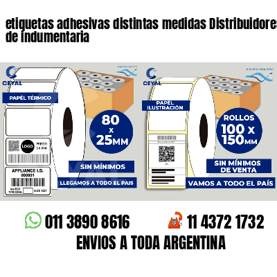 etiquetas adhesivas distintas medidas Distribuidores de indumentaria