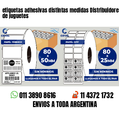 etiquetas adhesivas distintas medidas Distribuidores de juguetes