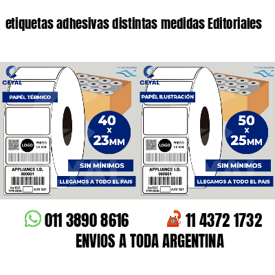 etiquetas adhesivas distintas medidas Editoriales