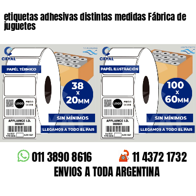 etiquetas adhesivas distintas medidas Fábrica de juguetes