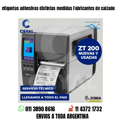 etiquetas adhesivas distintas medidas Fabricantes de calzado