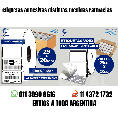etiquetas adhesivas distintas medidas Farmacias