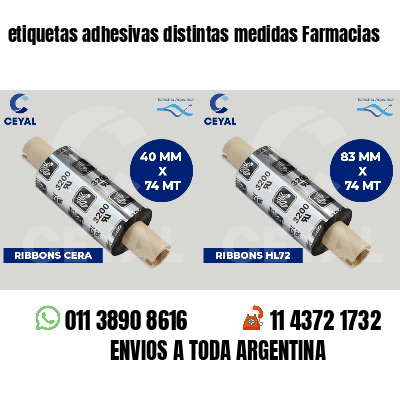etiquetas adhesivas distintas medidas Farmacias