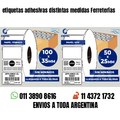 etiquetas adhesivas distintas medidas Ferreterías