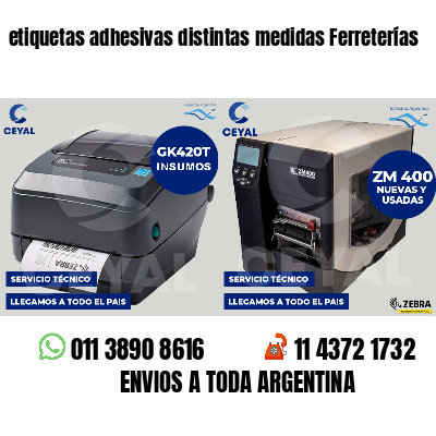 etiquetas adhesivas distintas medidas Ferreterías