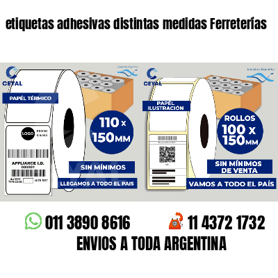 etiquetas adhesivas distintas medidas Ferreterías