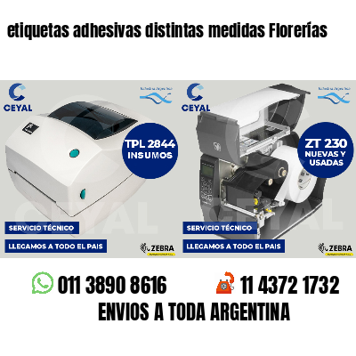 etiquetas adhesivas distintas medidas Florerías