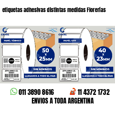 etiquetas adhesivas distintas medidas Florerías