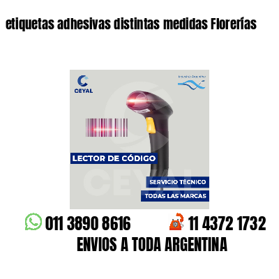 etiquetas adhesivas distintas medidas Florerías