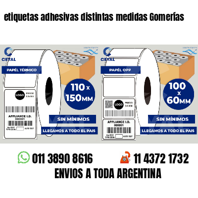 etiquetas adhesivas distintas medidas Gomerías
