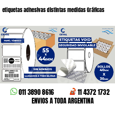 etiquetas adhesivas distintas medidas Gráficas