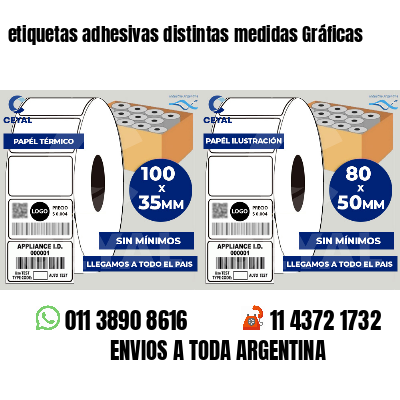 etiquetas adhesivas distintas medidas Gráficas