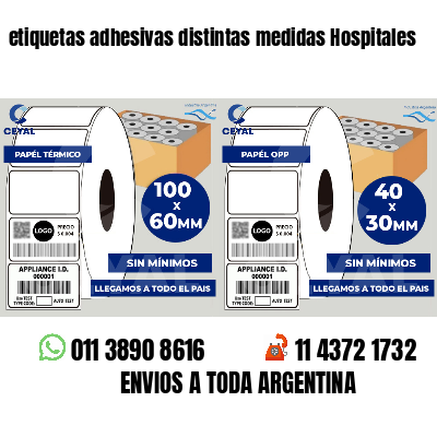 etiquetas adhesivas distintas medidas Hospitales