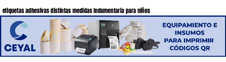 etiquetas adhesivas distintas medidas Indumentaria para niños