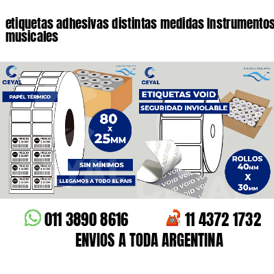 etiquetas adhesivas distintas medidas Instrumentos musicales