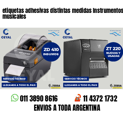 etiquetas adhesivas distintas medidas Instrumentos musicales