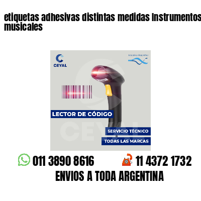 etiquetas adhesivas distintas medidas Instrumentos musicales