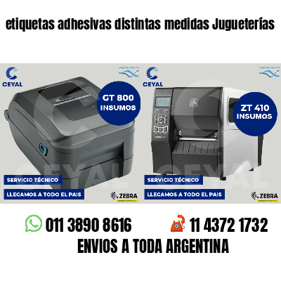 etiquetas adhesivas distintas medidas Jugueterías
