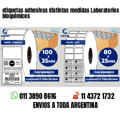 etiquetas adhesivas distintas medidas Laboratorios bioquímicos