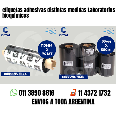 etiquetas adhesivas distintas medidas Laboratorios bioquímicos