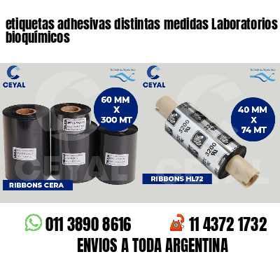 etiquetas adhesivas distintas medidas Laboratorios bioquímicos
