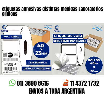 etiquetas adhesivas distintas medidas Laboratorios clínicos