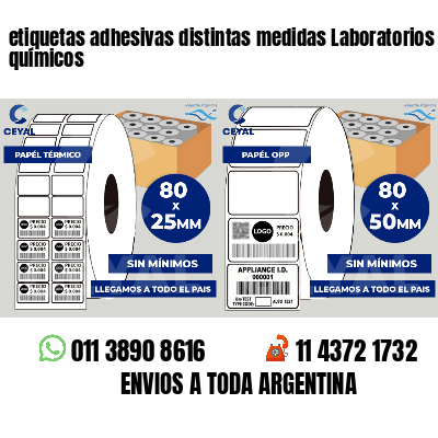 etiquetas adhesivas distintas medidas Laboratorios químicos