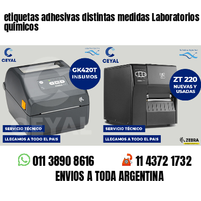 etiquetas adhesivas distintas medidas Laboratorios químicos