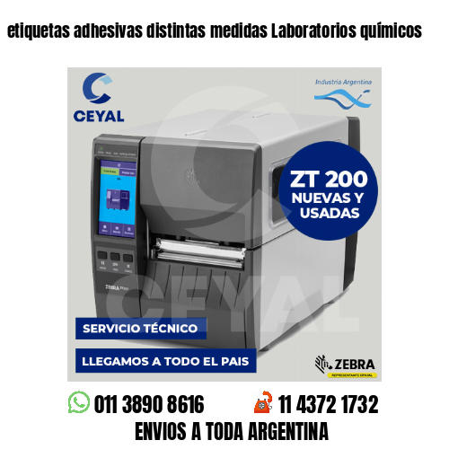 etiquetas adhesivas distintas medidas Laboratorios químicos