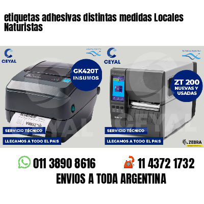 etiquetas adhesivas distintas medidas Locales Naturistas